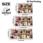 rideau cuisine rustique théière légumes fruits autocollant polyester machine washversible