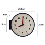 horloge murale double face moderne bleu blanc aiguilles quartz résine salon
