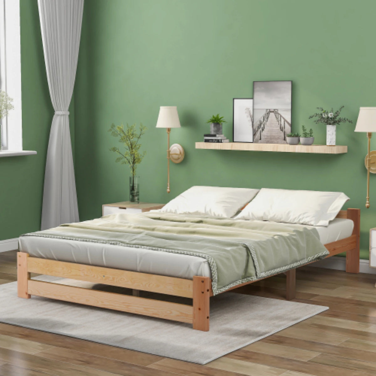 Tête de lit intégrée du futon en bois massif