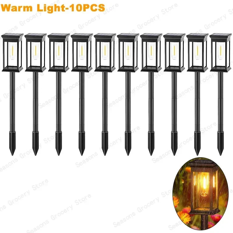 lampes solaires led étanches modernes noires transparentes jardin allée automatiquesurgence