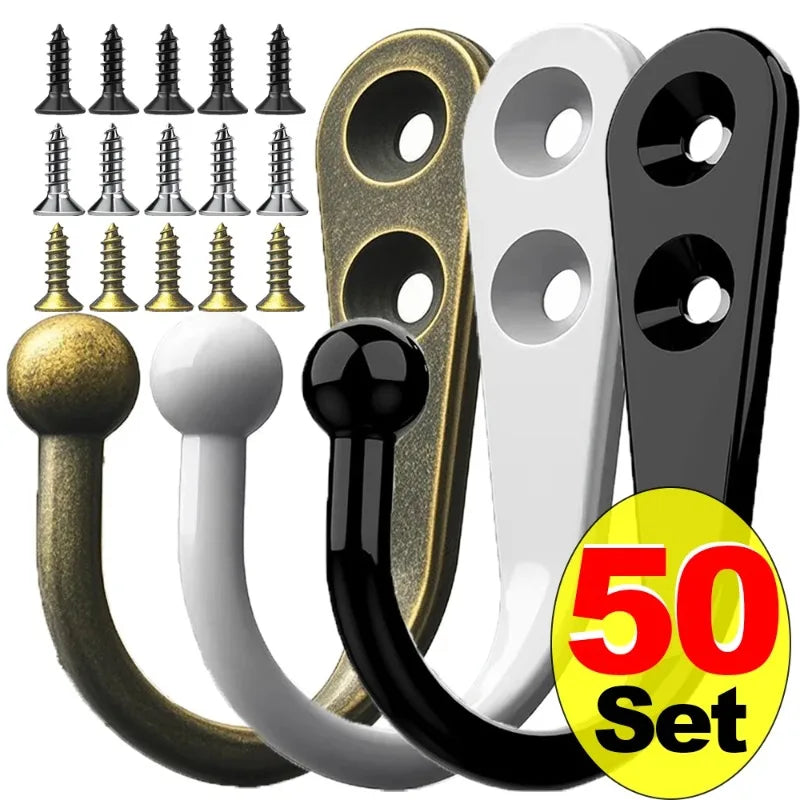 crochets muraux robustes acier inoxydable bronze noir blanc utilisation multiple moderne minimaliste vis fixations