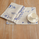 serviettes table imprimées branches oiseaux beige vert classiques respectueuses environnement pasteuriales 13x19 pouces
