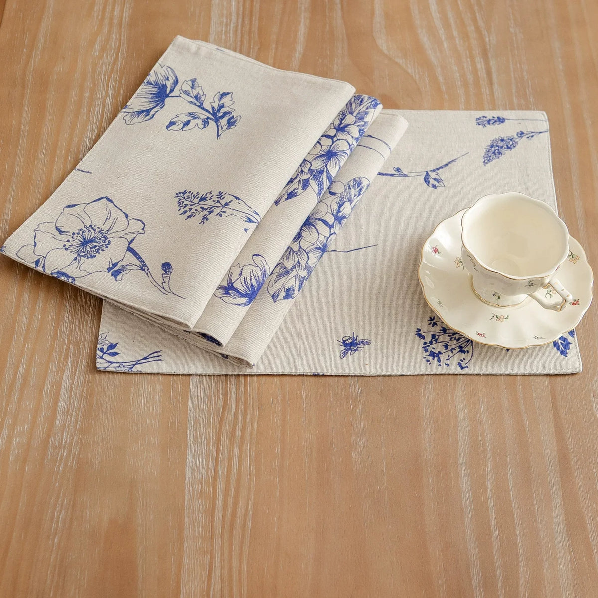 serviettes table imprimées branches oiseaux beige vert classiques respectueuses environnement pasteuriales 13x19 pouces