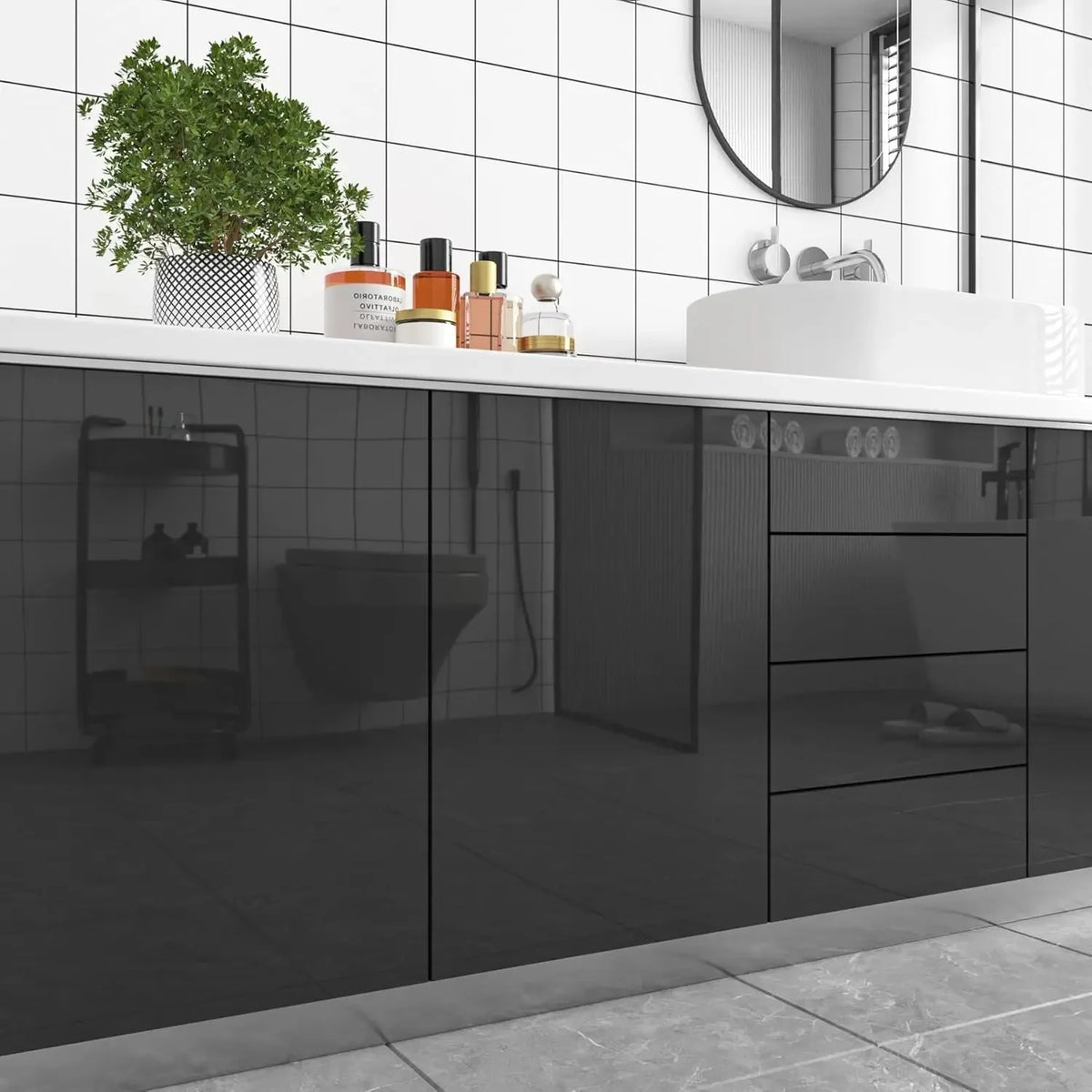 panneau decoratif autoadhesif moderne noir mat impermeable antistatique isolation thermique absorption son résistant moisissure