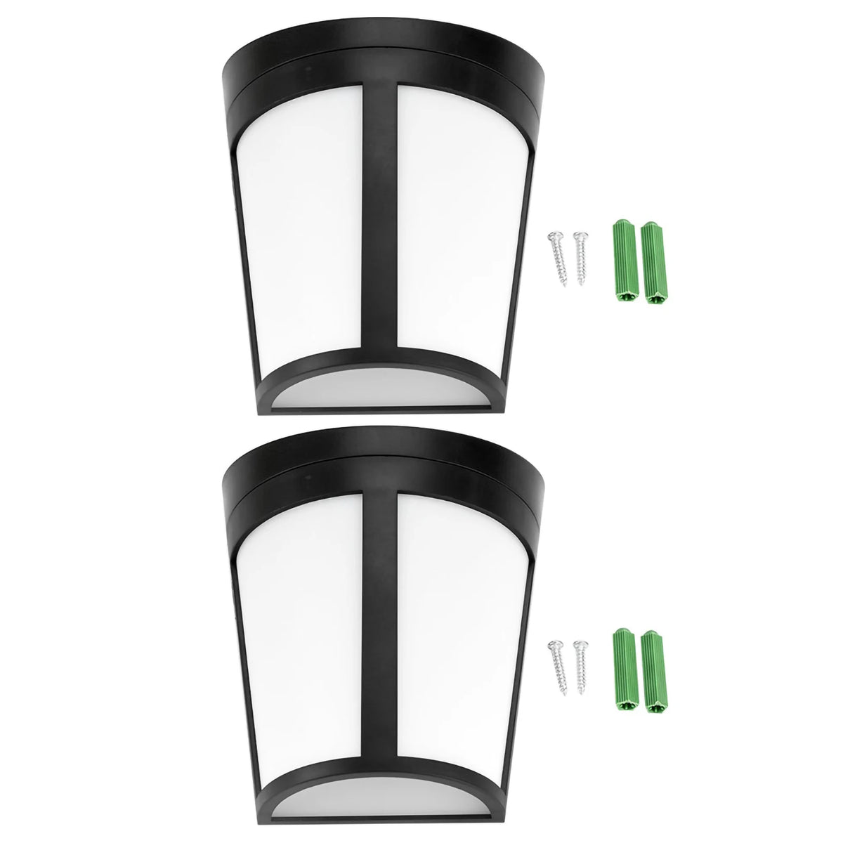 lampe solaire murale moderne adhésive noir blanche rectangulaire minimalisteextérieur jardincour cloisonfluxlumineux