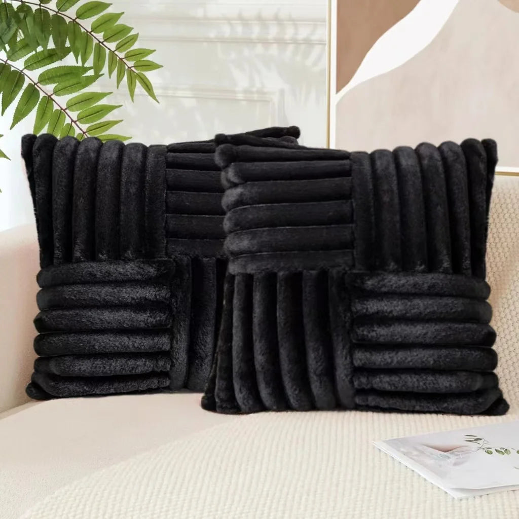 housses coussin polyester rayées blanc modernes adhésives occasionnelle décoration maison