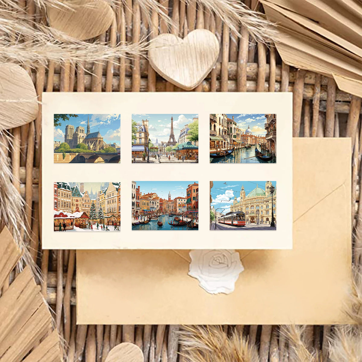 puzzle multicolore paysages urbains adhésif waterproof cartes postales inclusion graffitis bagages portable européen