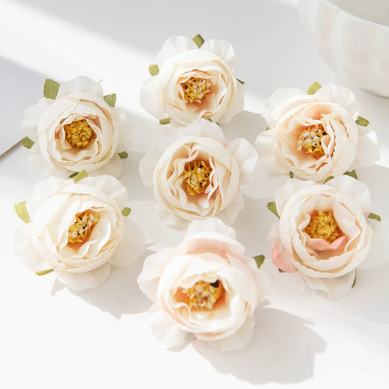 fleurs artificielles pivoine roses feuilles vertes decoration mariage anniversaire intérieur classique multicolore