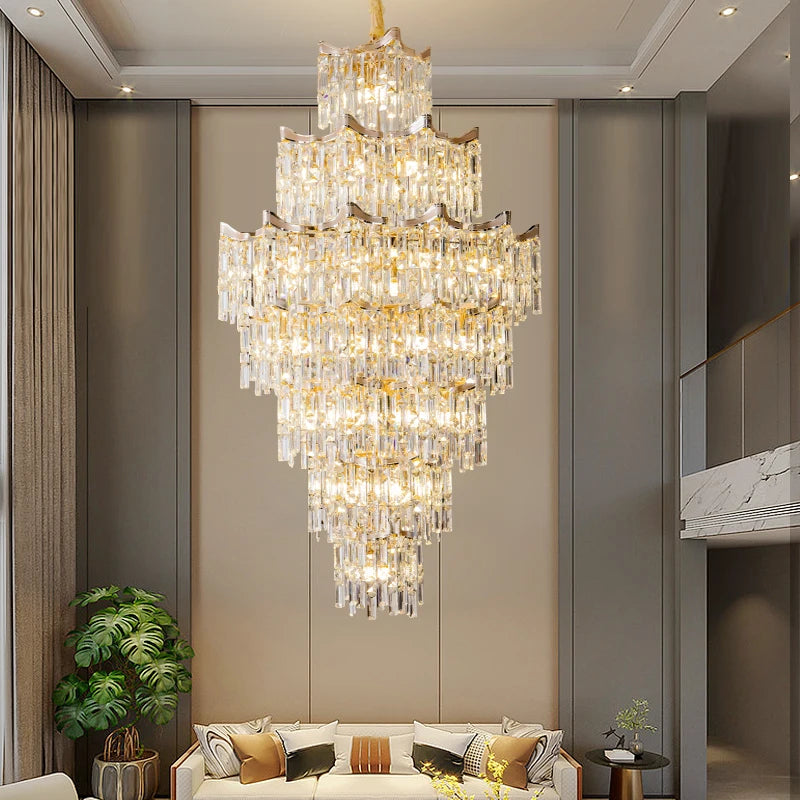 lustre cristal doré élégant moderne encastré brillant transparent haute qualité facile