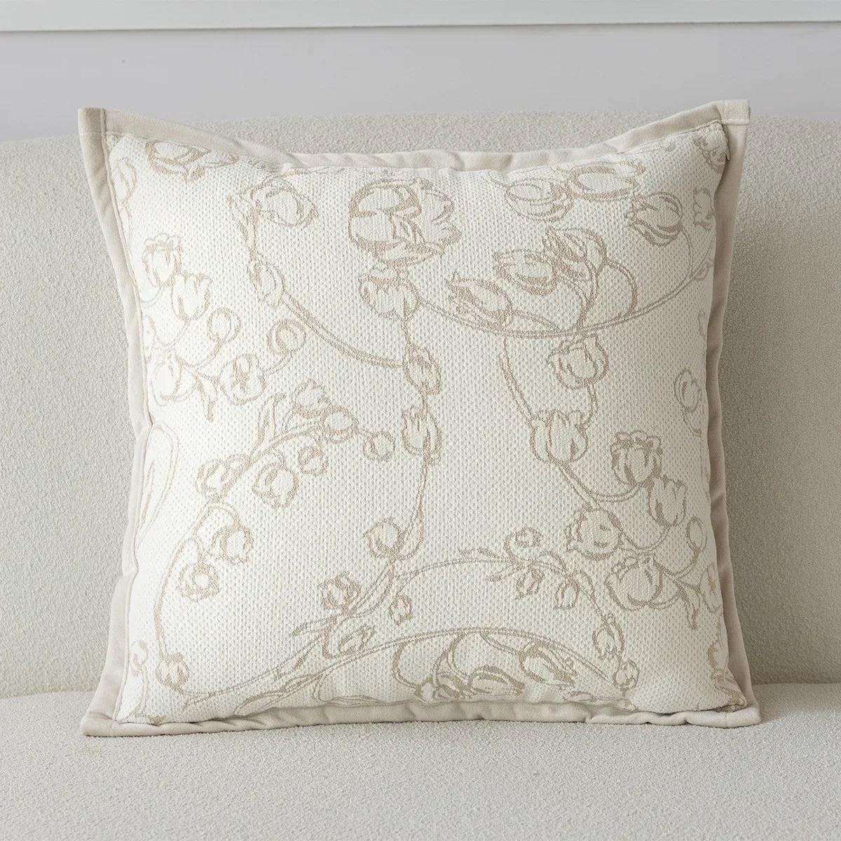 coussin beige motif citrouilles moderne opacité 100 polyester tufted 45x45cm décoration maison canapé chaise