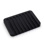 porte savon silicone blanc noir gris moderne drainage rayures texturé opalescent minimaliste