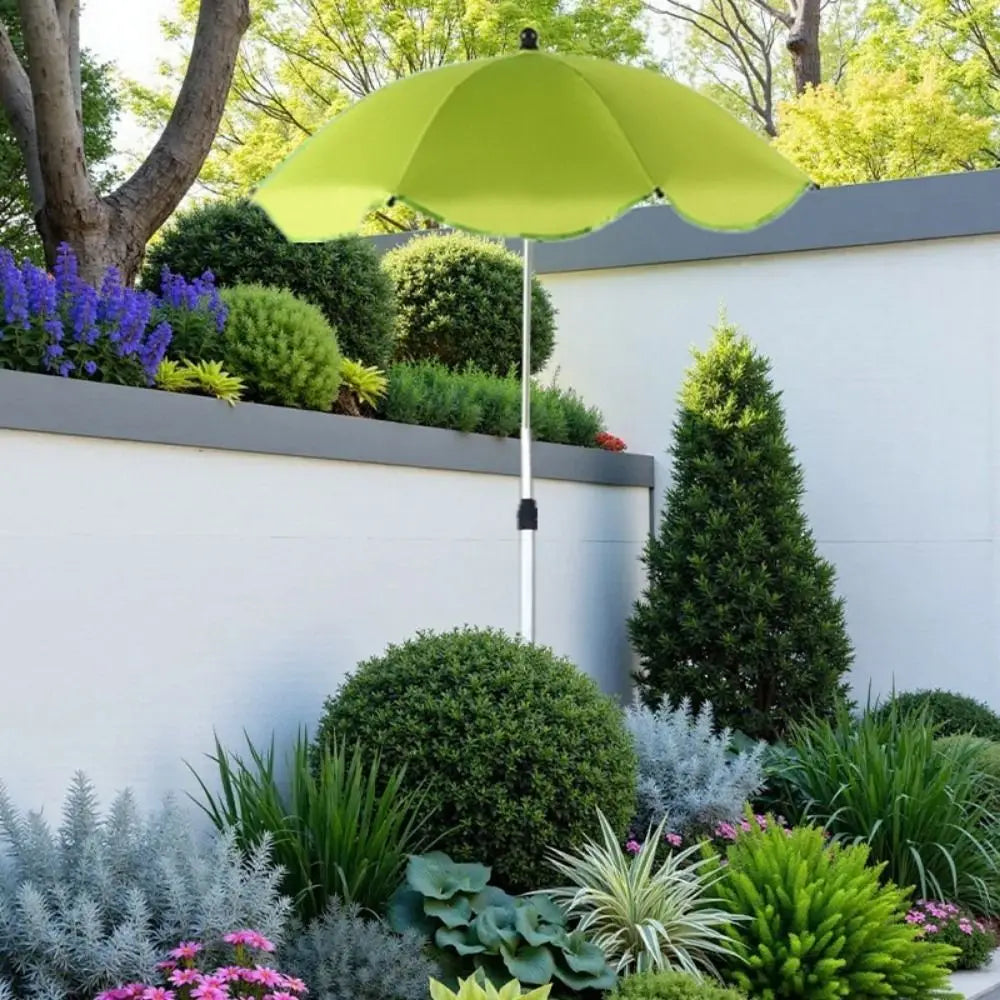 parasol télescopique réglable fibre végétale 65cm moderne noir bleu rose rouge vert orange violet