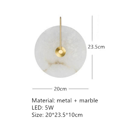 applique murale moderne marbre doré éclairage blanc chambre salon entrée étude 3000K 5000K fixée