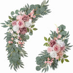 Guirlande florale artificielle romantique roses pivoines feuilles vertes blanc vert mariage decorationextérieur