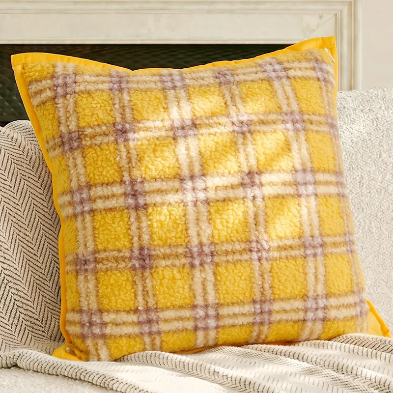 housse coussin fleurs jaunes polyester nordic moderne décoration canapé maison voiture 45x45cm 30x50cm