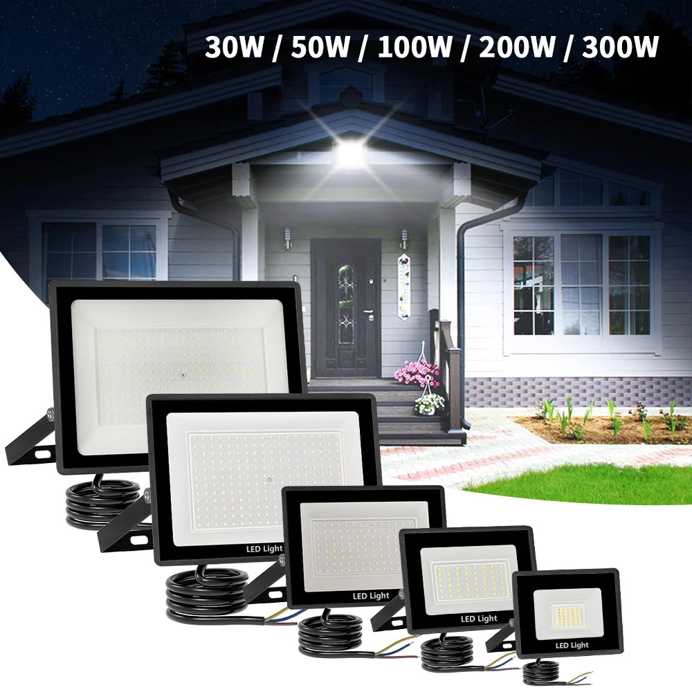projecteur led moderne 220v 100w 200w 300w noir bras articulé extérieur ip67