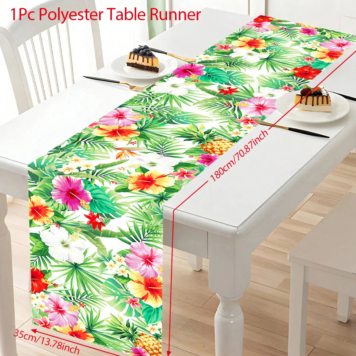 nappe table fête tropicale fleurs feuilles modernes couleurs vives opaque enfants anniversaire