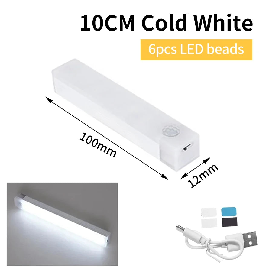 lampe led sans fil rechargeable détecteur mouvement adhésif rectangle blanc moderne induction 3m
