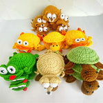 coasters crochetés lézard créatifs artisanaux beige bleu vert adhésifs mignons 3d diys