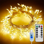 guirlande lumineuse noël multicolore doré blanc chaud led fil cuivre moderne télécommande ajustement luminosité