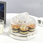 boîte gâteaux transparente moderne poignée muffins gâteau fruits frais blanc rose