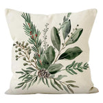 housse coussin polyester zip motif végétal feuilles vertes branches 45x45cm chambre salon