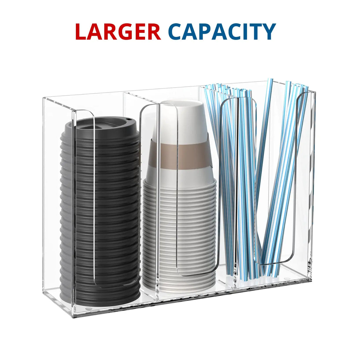 porte gobelets transparent acrylique multi usages mural rangement moderne salon pailles couvercles rangement écologique