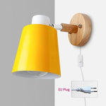 lampe murale moderne gris noir vert jaune blanc conique mate câble électrique prise interrupteur