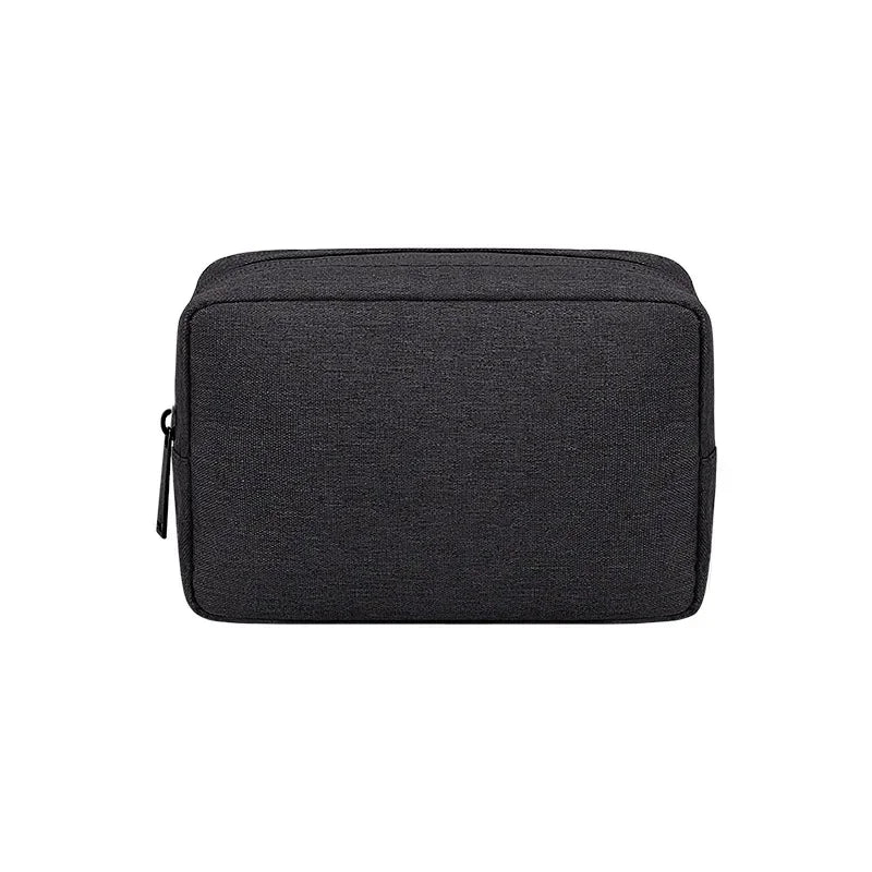 Sac main moderne toile gris clair zip compartiments internes taille 16 23 cm