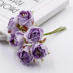 bouquet fleurs artificielles roses velours mariage scrapbooking décoration vintage romantique rouge blanc violet