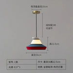 Suspension lumineuse tissu rayures horizontales moderne noir blanc rouge jaune bleu