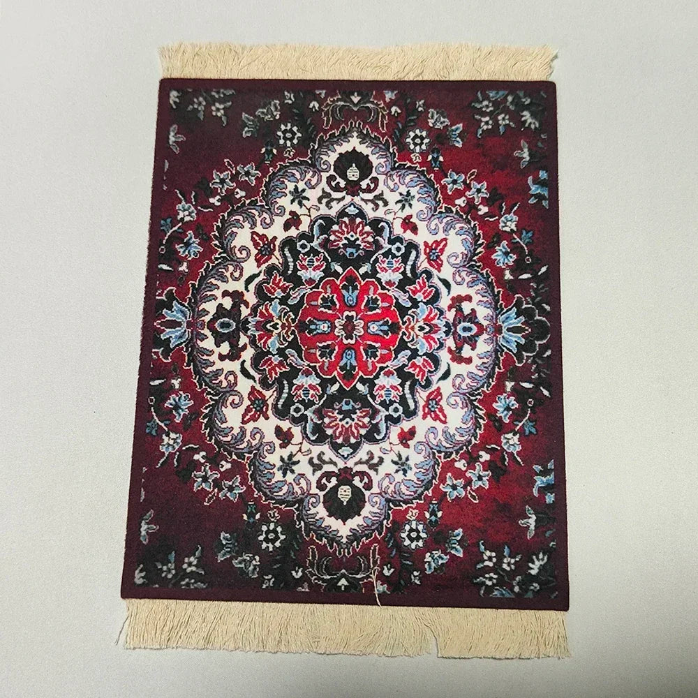 tapis souris motif fleurs persan classique caoutchouc antidérapant informatique bleu