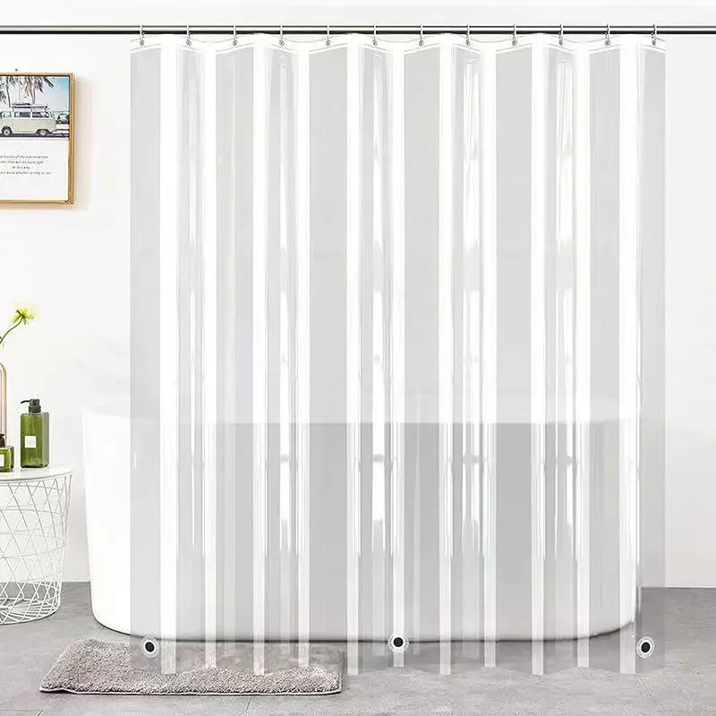 rideau douche moderne transparent imperméable aimants lestés eva uni 180cm 200cm