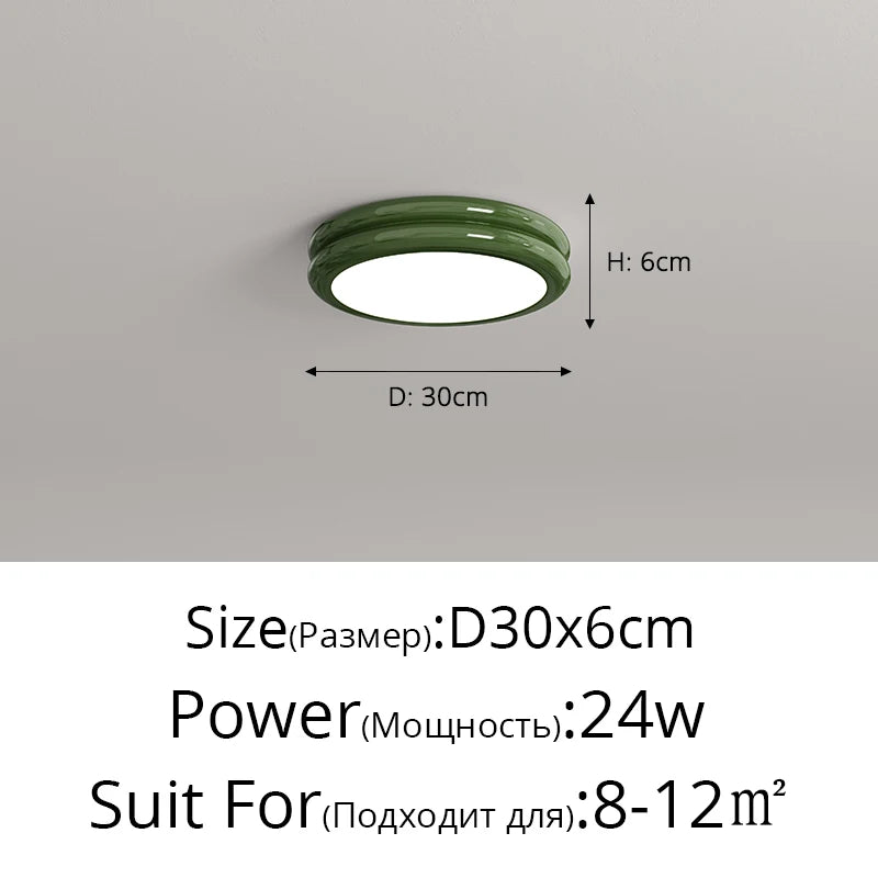 plafonnier led moderne blanc vert rouge noir 24w 30x6cm opacité