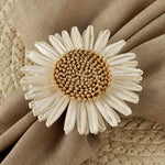 décorations table serviettes fleurs tournesols blanc crème marron rustique 12 pièces tressées naturelles