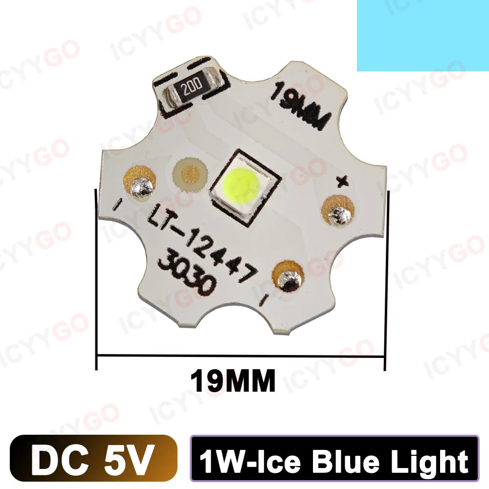 diodes led blanc rouge vert bleu moderne 19mm 1w 5v 300ma 120lm