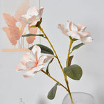 bouquet artificiel magnolia rose blanc vert feuilles vertes modernes intérieur mariage décoration maison