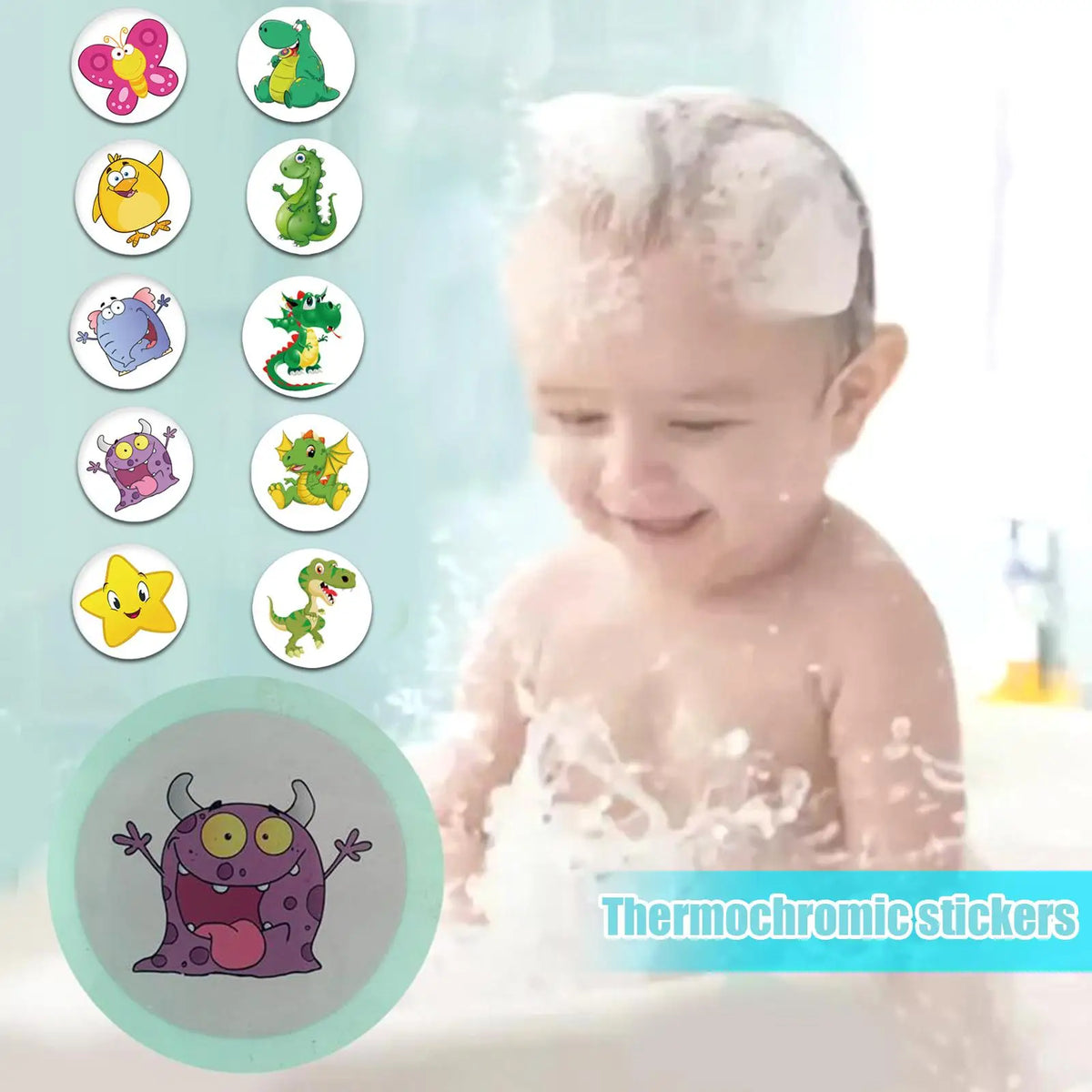 stickers magnétiques multicolores dessins animés cartoon oiseau papillon monstre étoile dinosaure toilette enfantsFORMATION