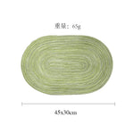 lot sets table ronds coton tressé vert gris beige motif spirale