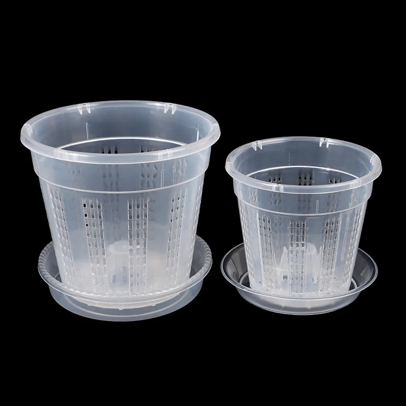 pots fleurs transparents perforés modernes assiette drainage jardinière jardin domestique