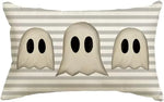 housses d'oreiller fantômes imprimées décoration halloween noires blanches adhésives maison hospitalières