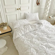 Parure de lit fleurs torsadées 3D en polyester 100% - Housse de couette Queen Double