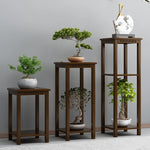meuble plante moderne gravure traditionnelle marron foncé vases sculpturales or doré