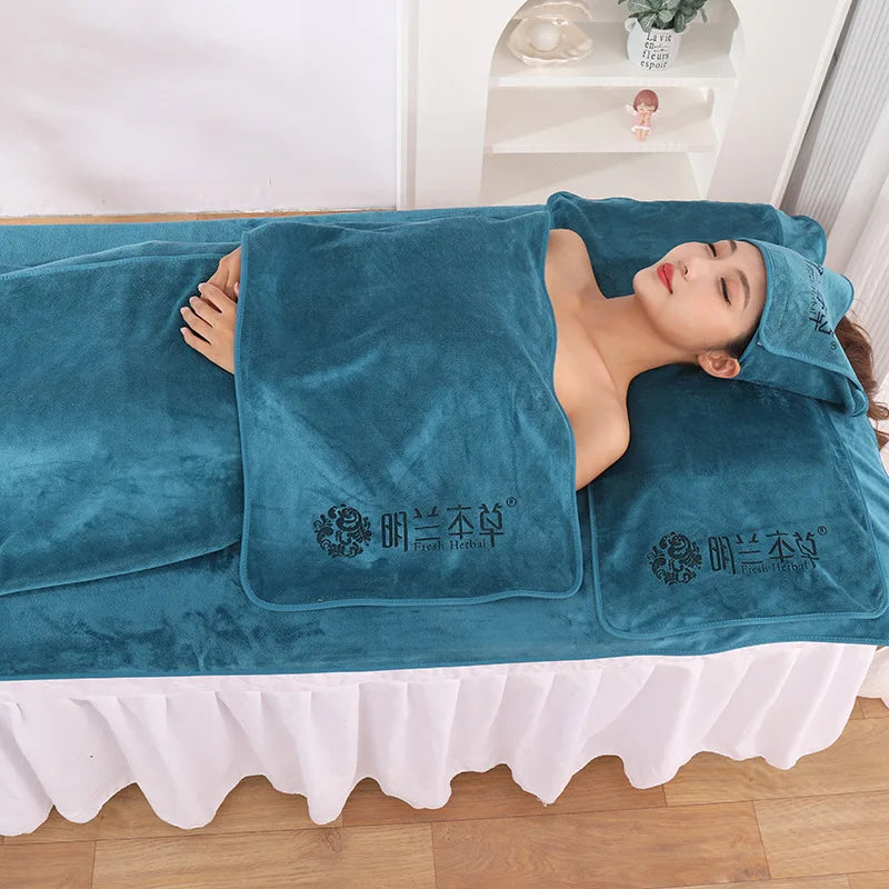 serviette massage velours doux gris beige vert bleu moderne absorbante microfibre lavable machine set