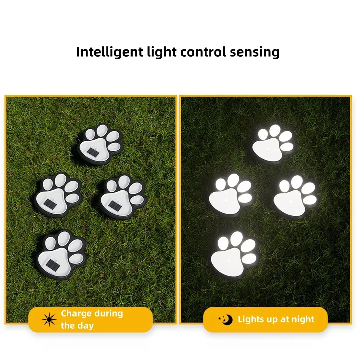 lumière solaire animaux extérieure adhésive led moderne pièces noir blanc imprimé pattes