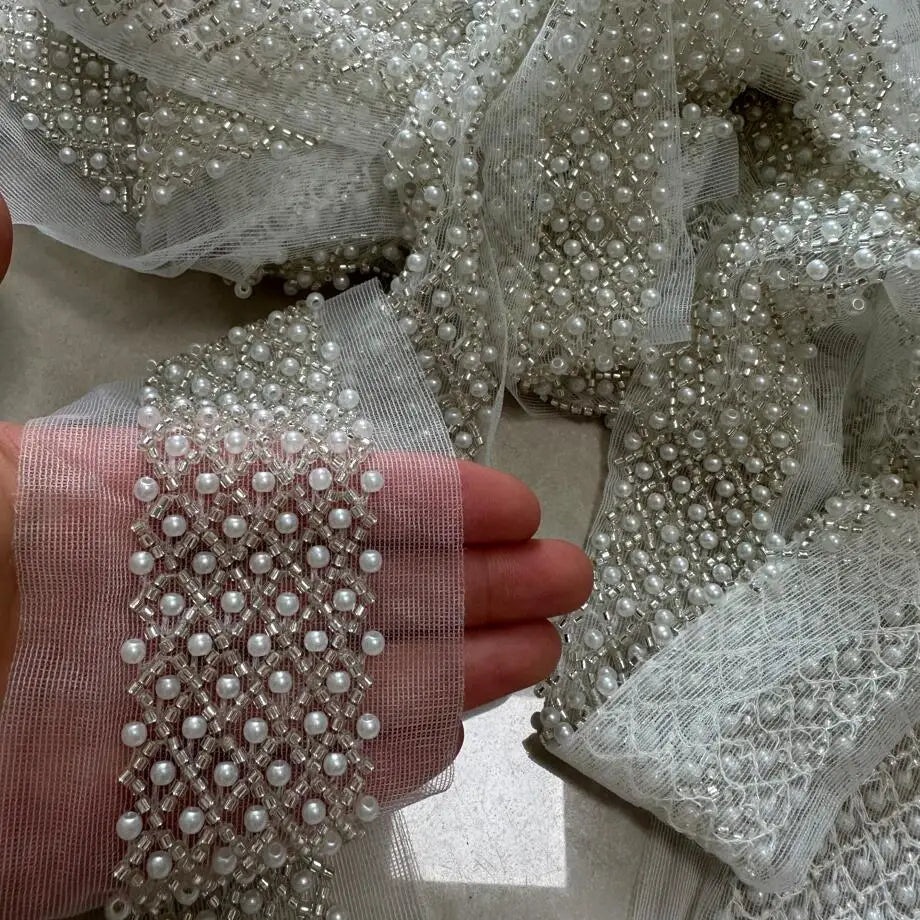 ruban decoratif mariage blanc doré blanches ligne élégant transparent 90cm