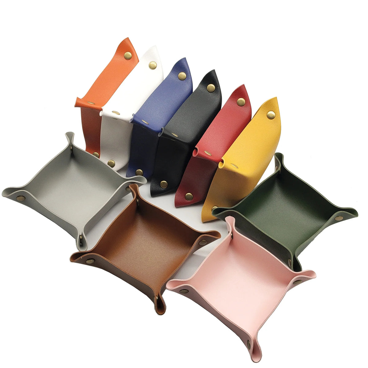 porte monnaie pliable simili cuir moderne vert foncé noir marron rose gris dorés 20cm