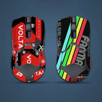 souris gamer antidérapante adhésive caoutchouc graphique moderne noir rouge bleu