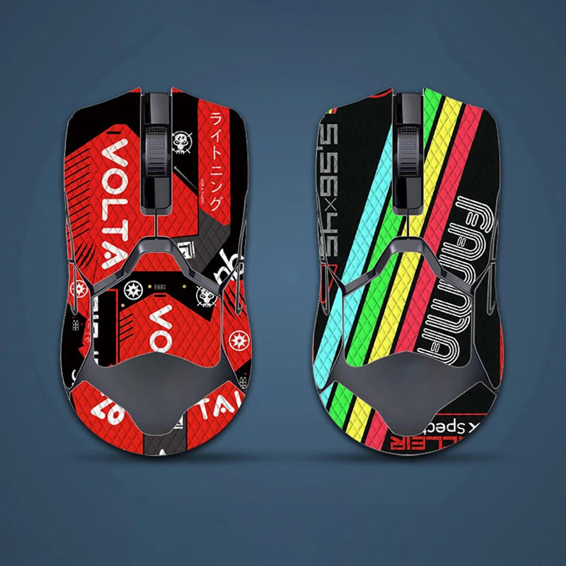 souris gamer antidérapante adhésive caoutchouc graphique moderne noir rouge bleu