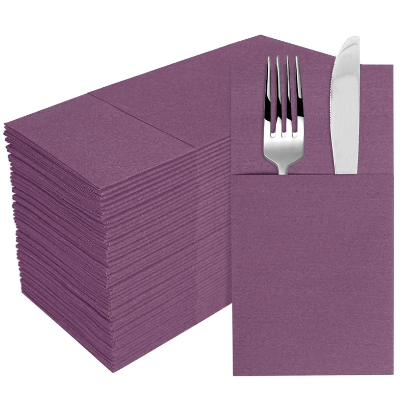 serviettes table jetables rouge vert bleu noir rose violet 40x40cm moderne usage unique festive